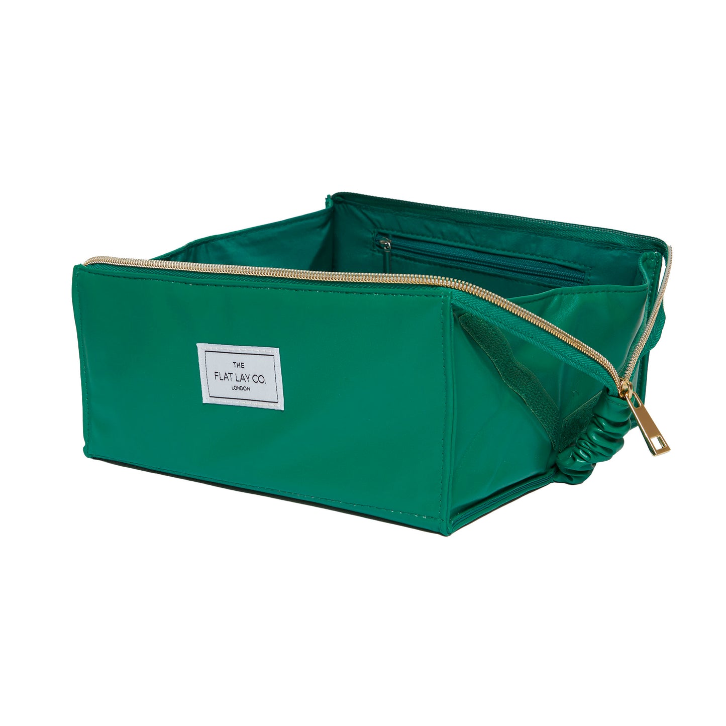 Monochrome Green Leather Open Flat Box Bag