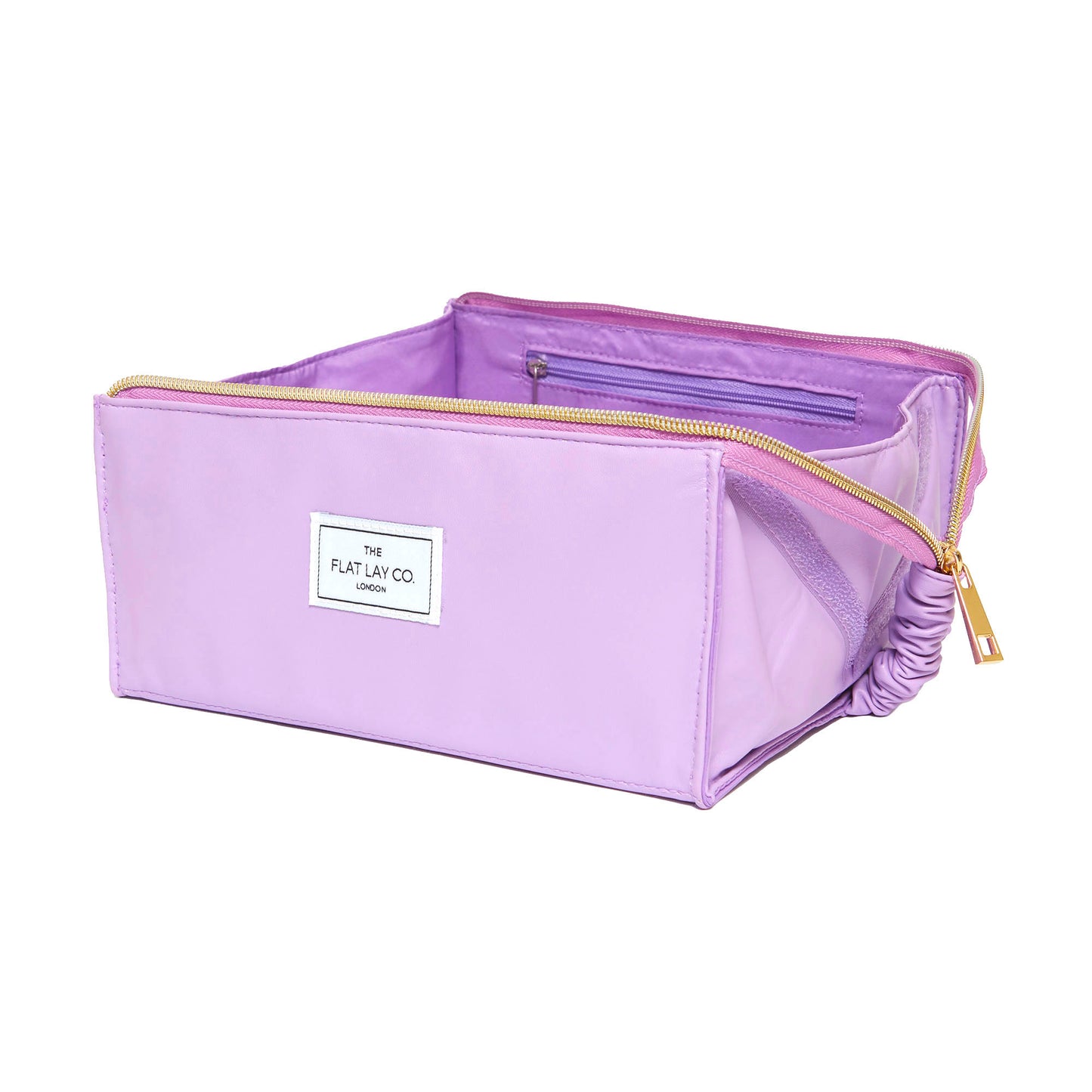 Monochrome Lilac Leather Open Flat Box Bag