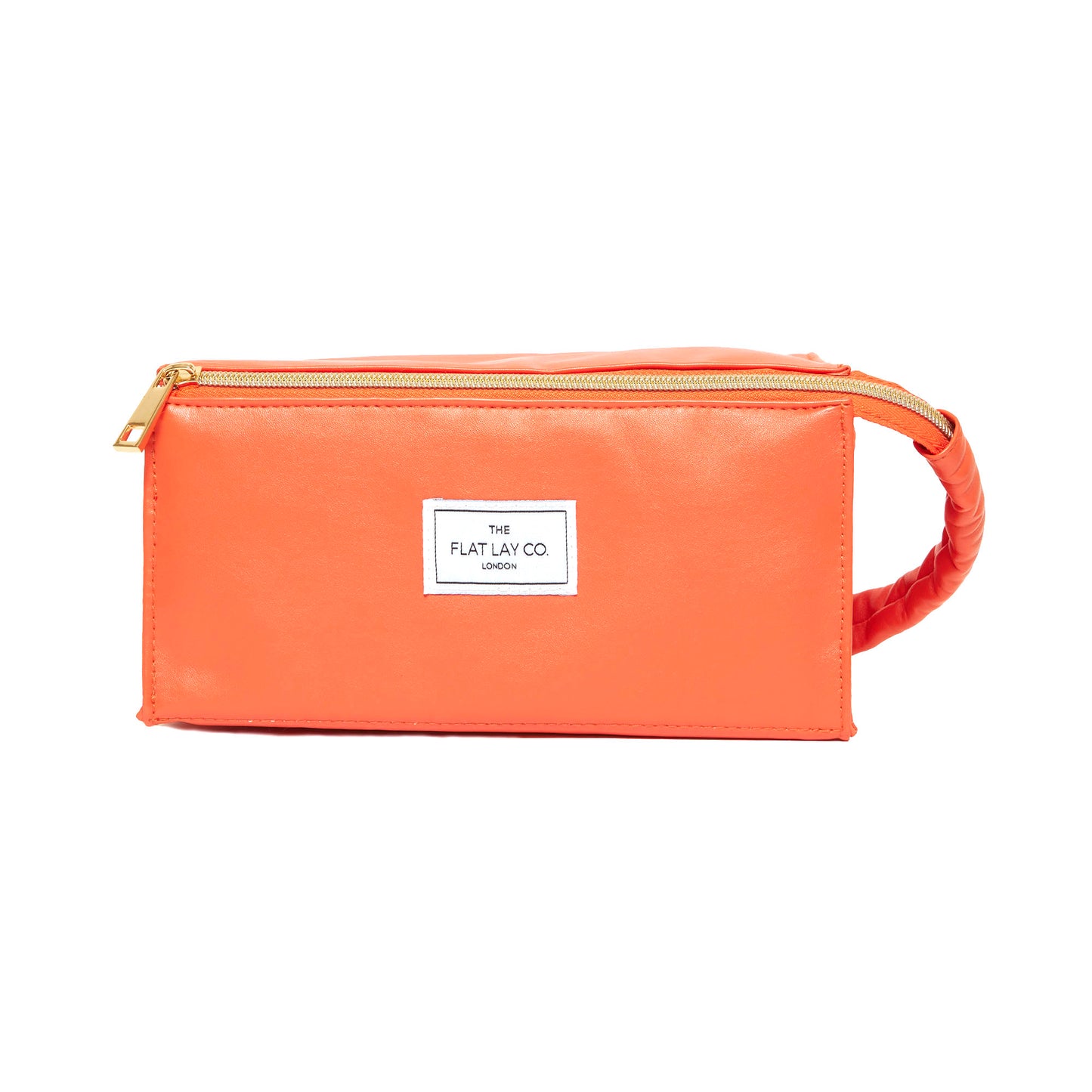 Monochrome Orange Leather Open Flat Box Bag