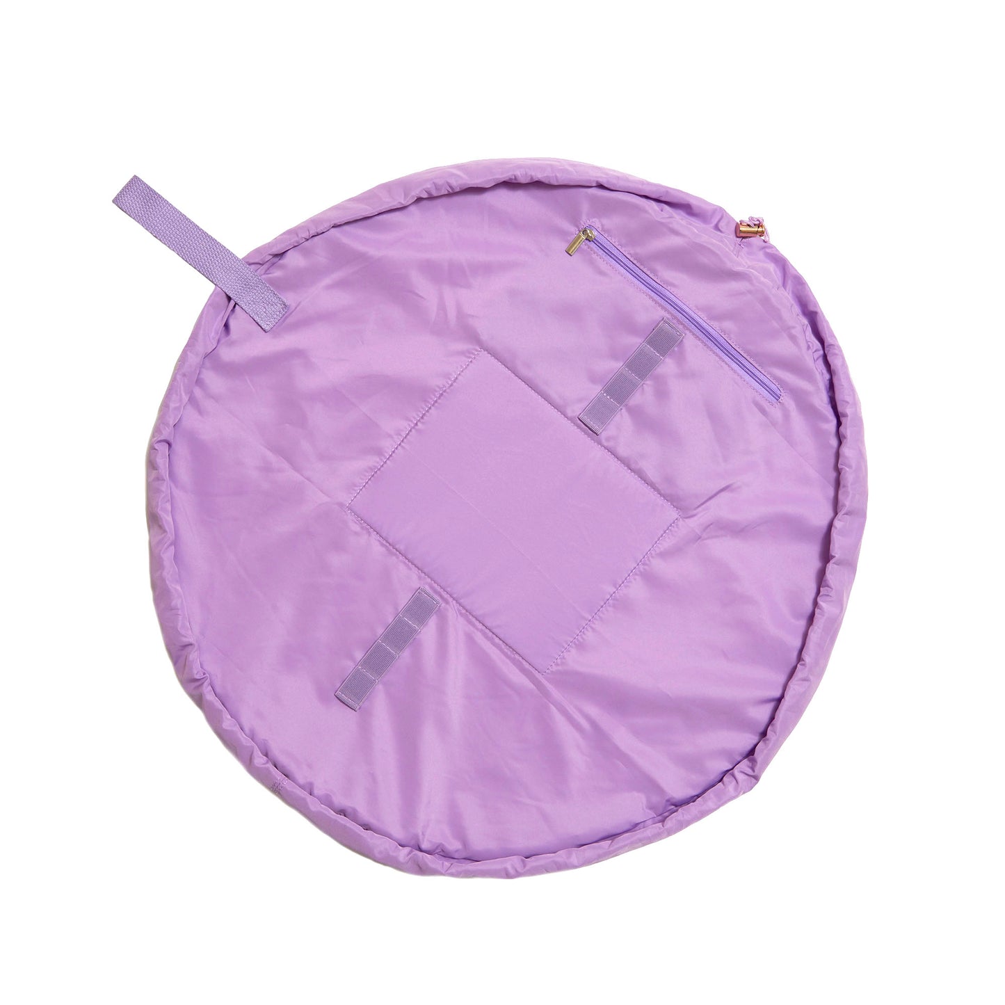 Monochrome Lilac Leather Full Size Flat Lay Makeup Bag