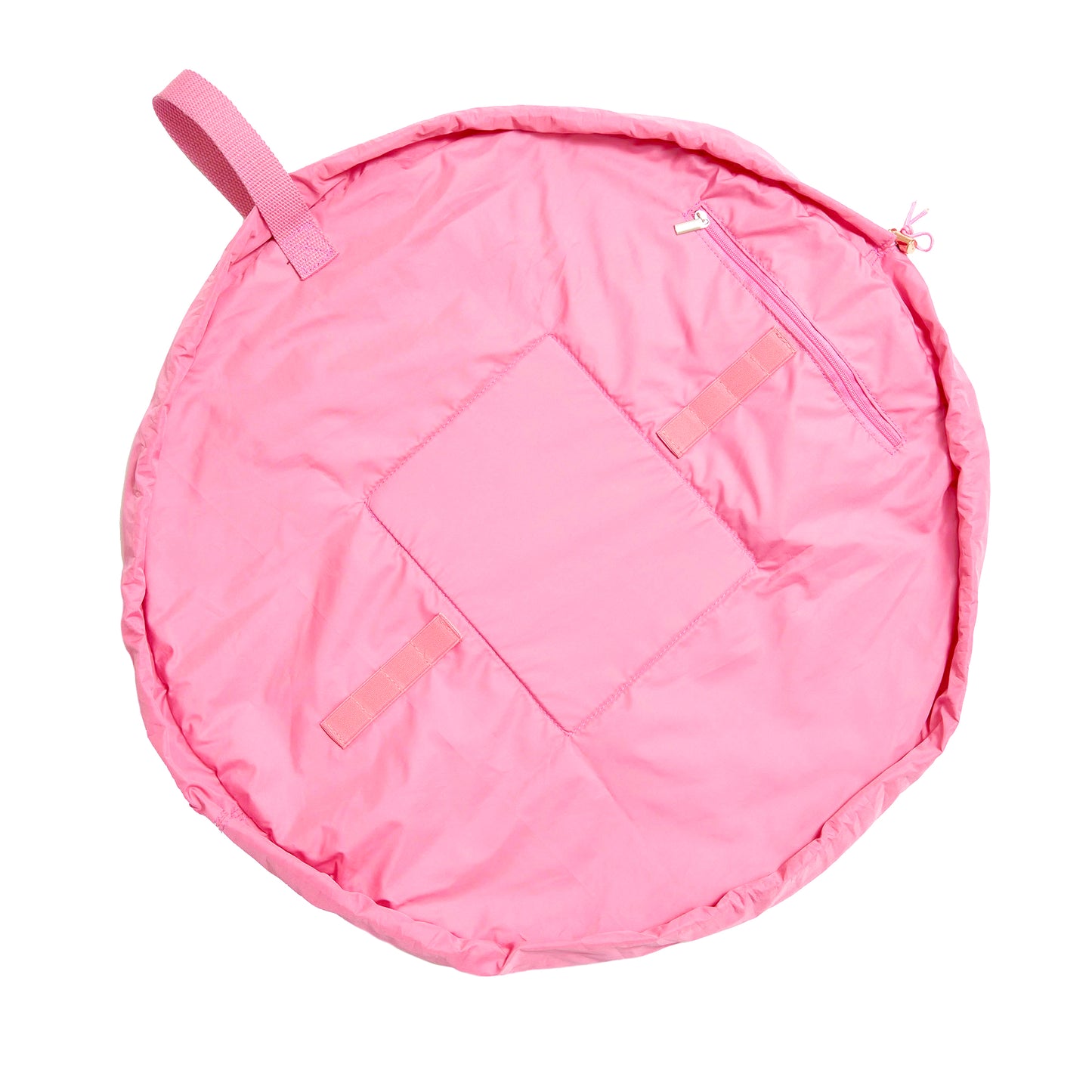Monochrome Pink Leather Full Size Flat Lay Makeup Bag