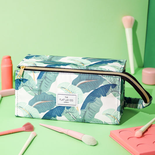 XXL Makeup Box Bag and Tray in Tropical Leaves