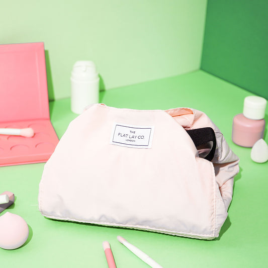 XXL Drawstring Makeup Bag in Blush Pink