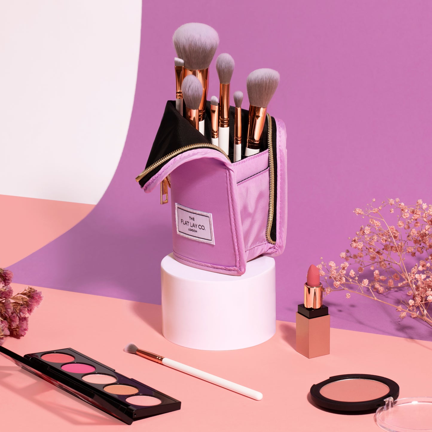 Lilac Standing Brush Case and Pot