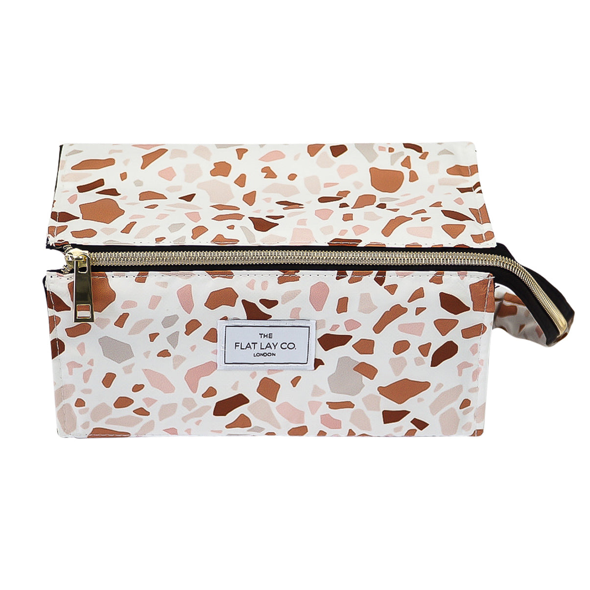 Terrazzo Open Flat Makeup Box Bag and Tray