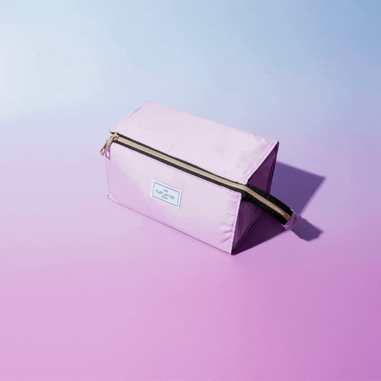 Lilac Open Flat Makeup Box Bag and Tray