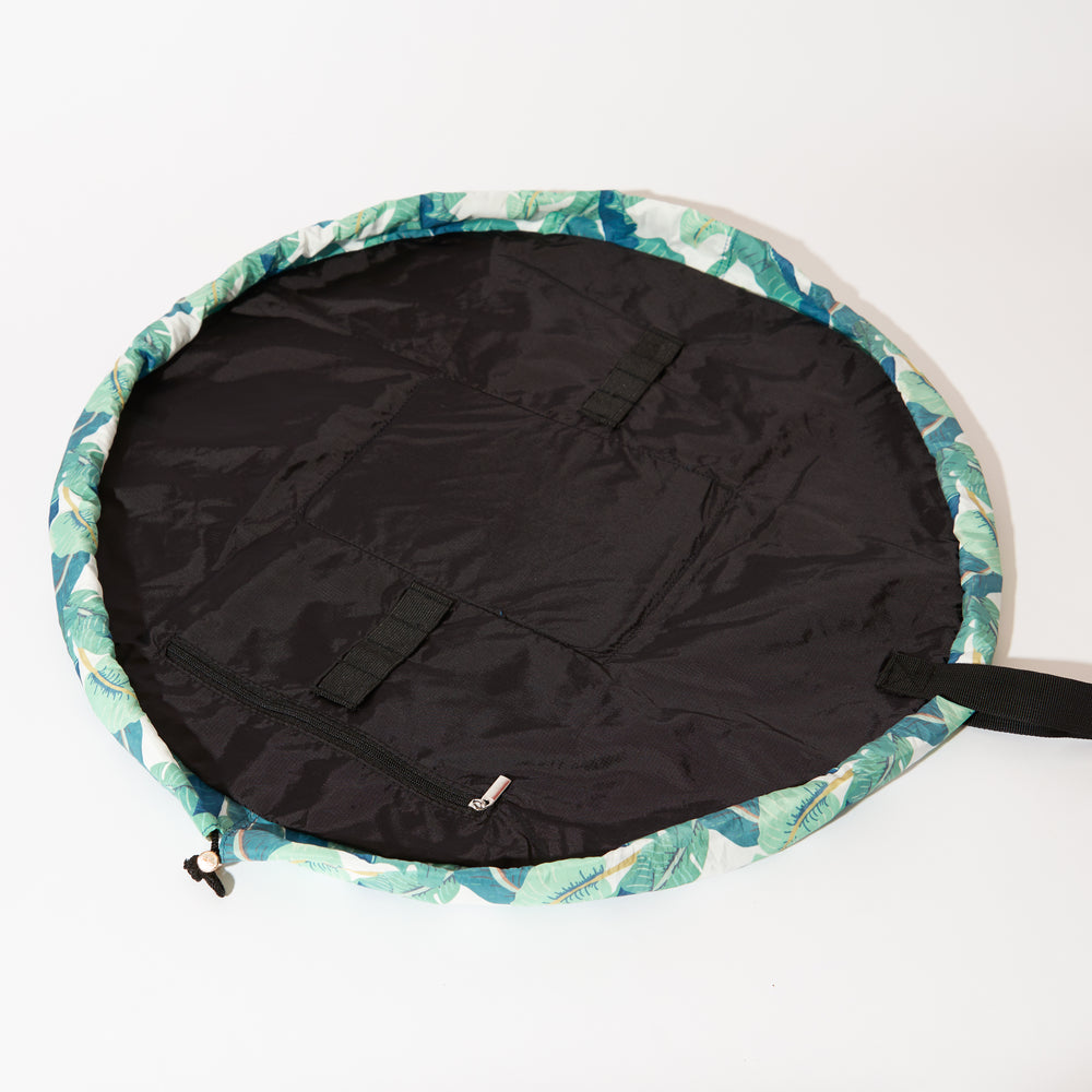 Drawstring & Brush Case Bundle - Tropical Leaves
