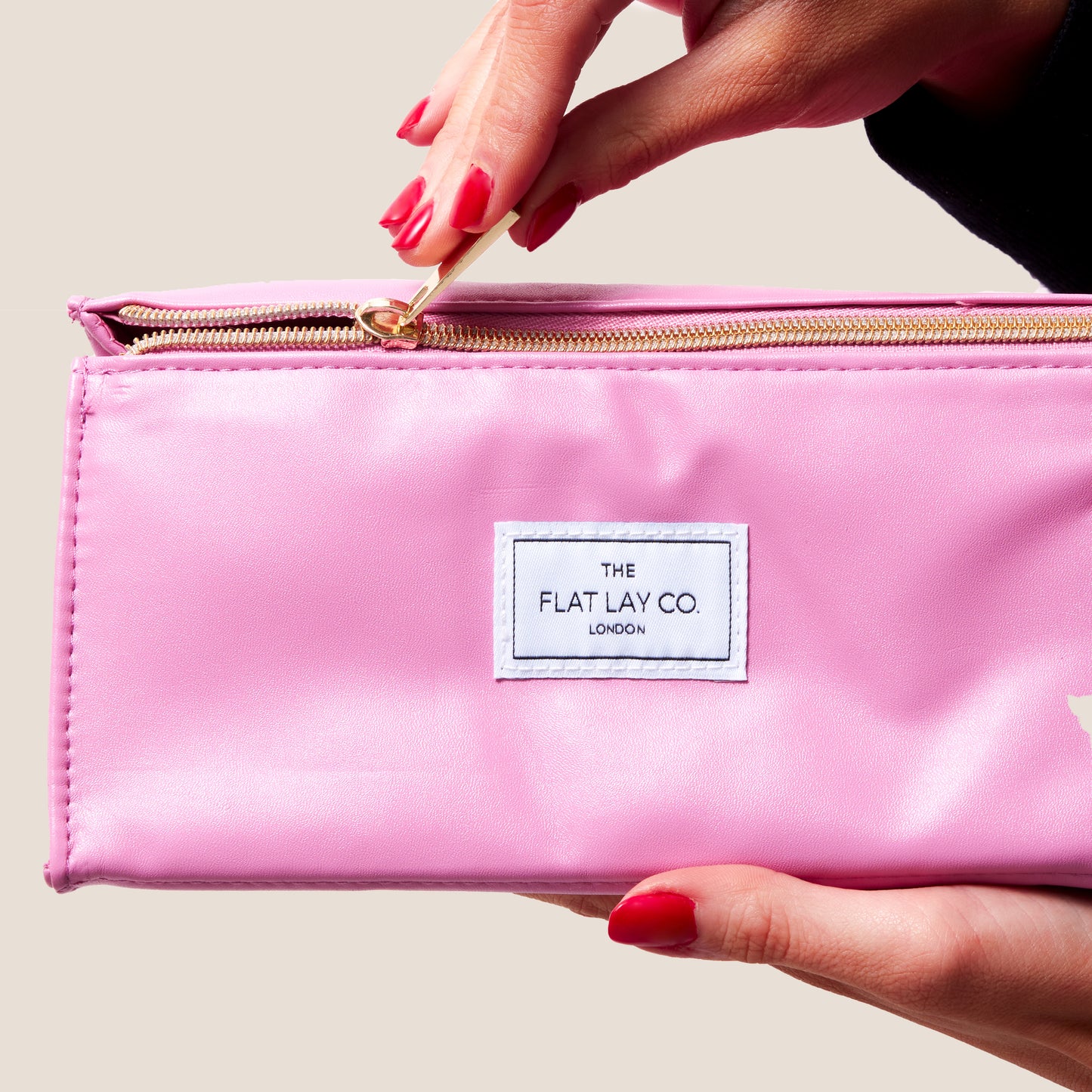 Monochrome Pink Leather Open Flat Box Bag