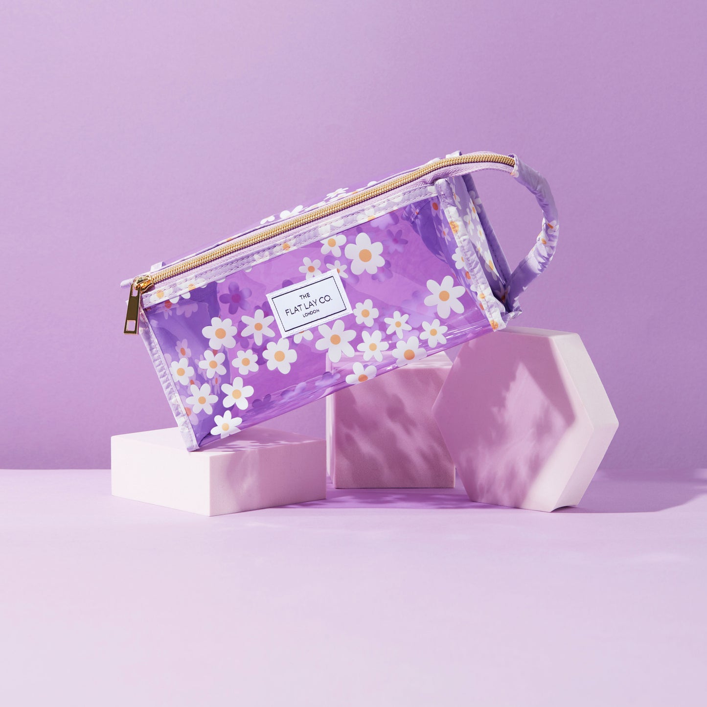 Jelly Open Flat Box Bag in Lilac Daisy
