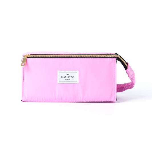 Open Flat Makeup Box Bag In Hot Pink