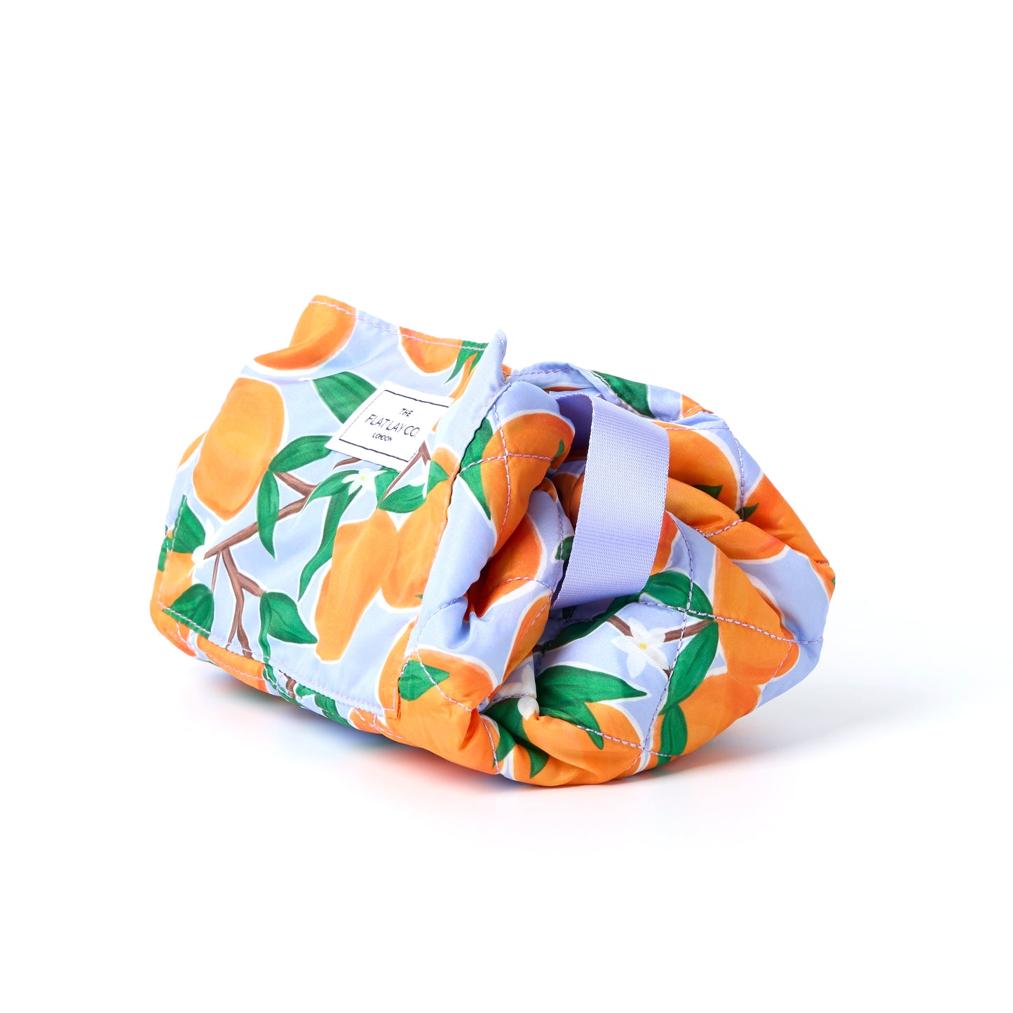 Mediterranean Oranges Drawstring Flat Lay Makeup Bag