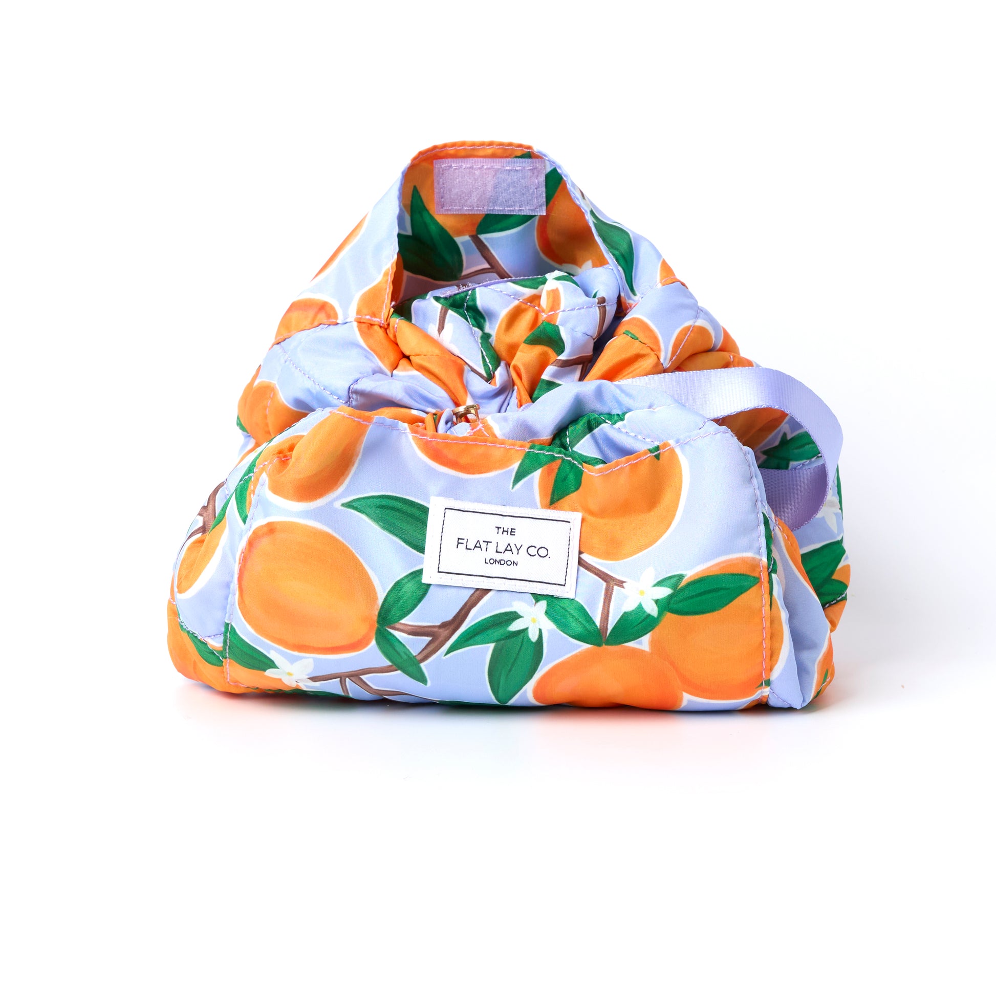 Mediterranean Oranges Drawstring Flat Lay Makeup Bag