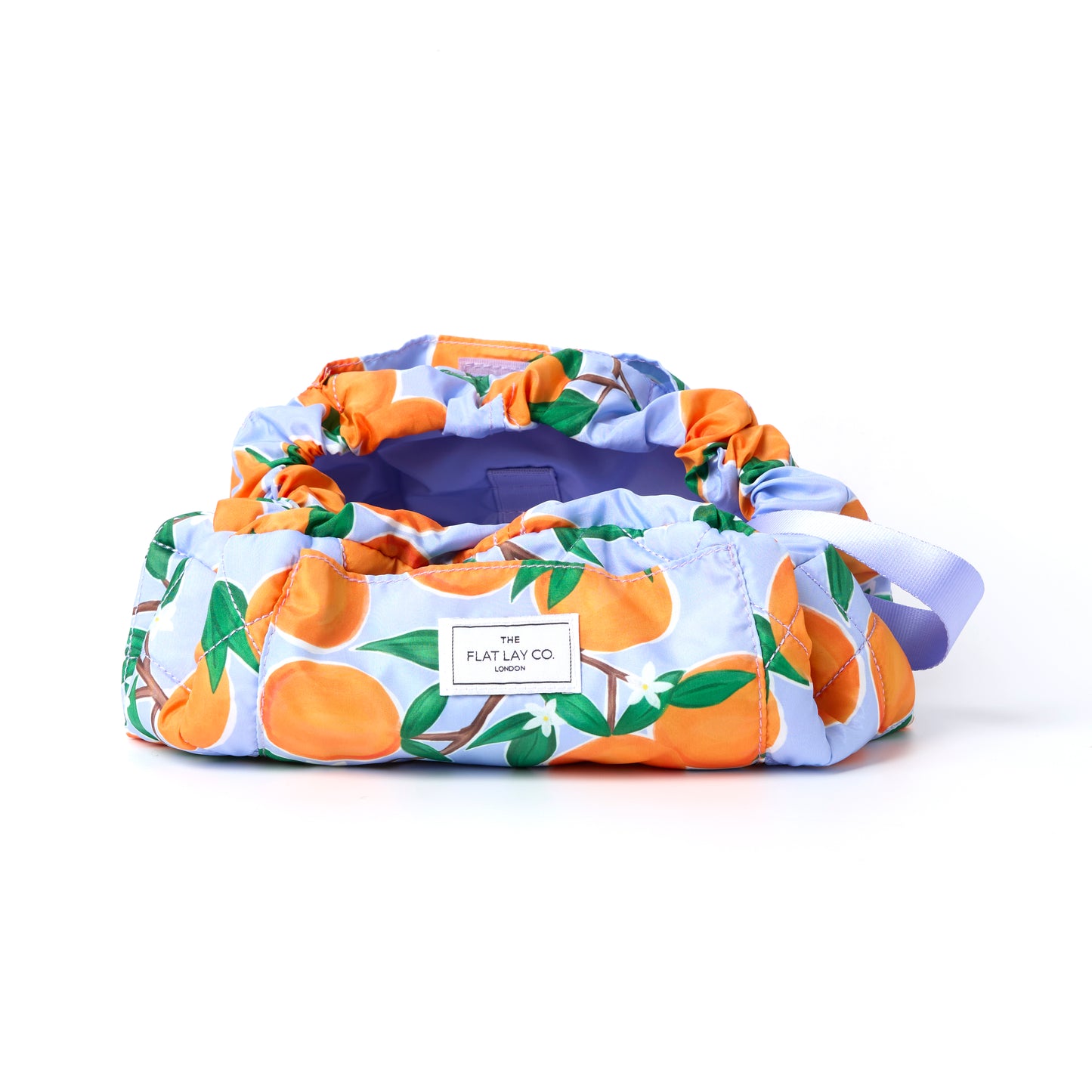 Mediterranean Oranges Drawstring Flat Lay Makeup Bag