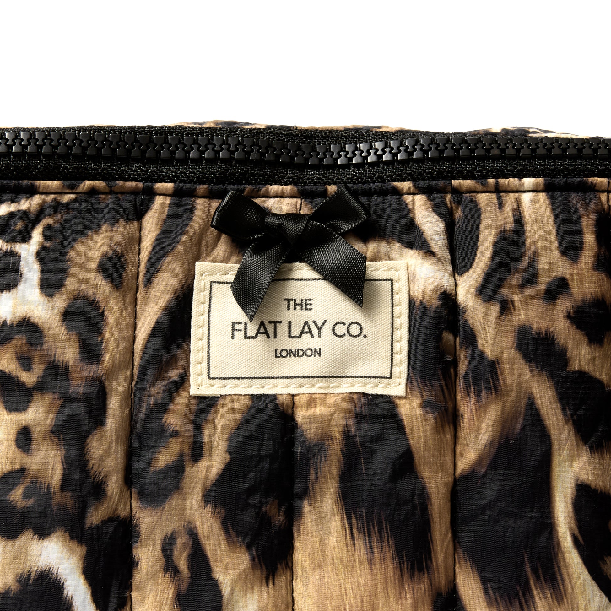 Leopard Print Marshmallow Flat Lay Makeup Box Bag