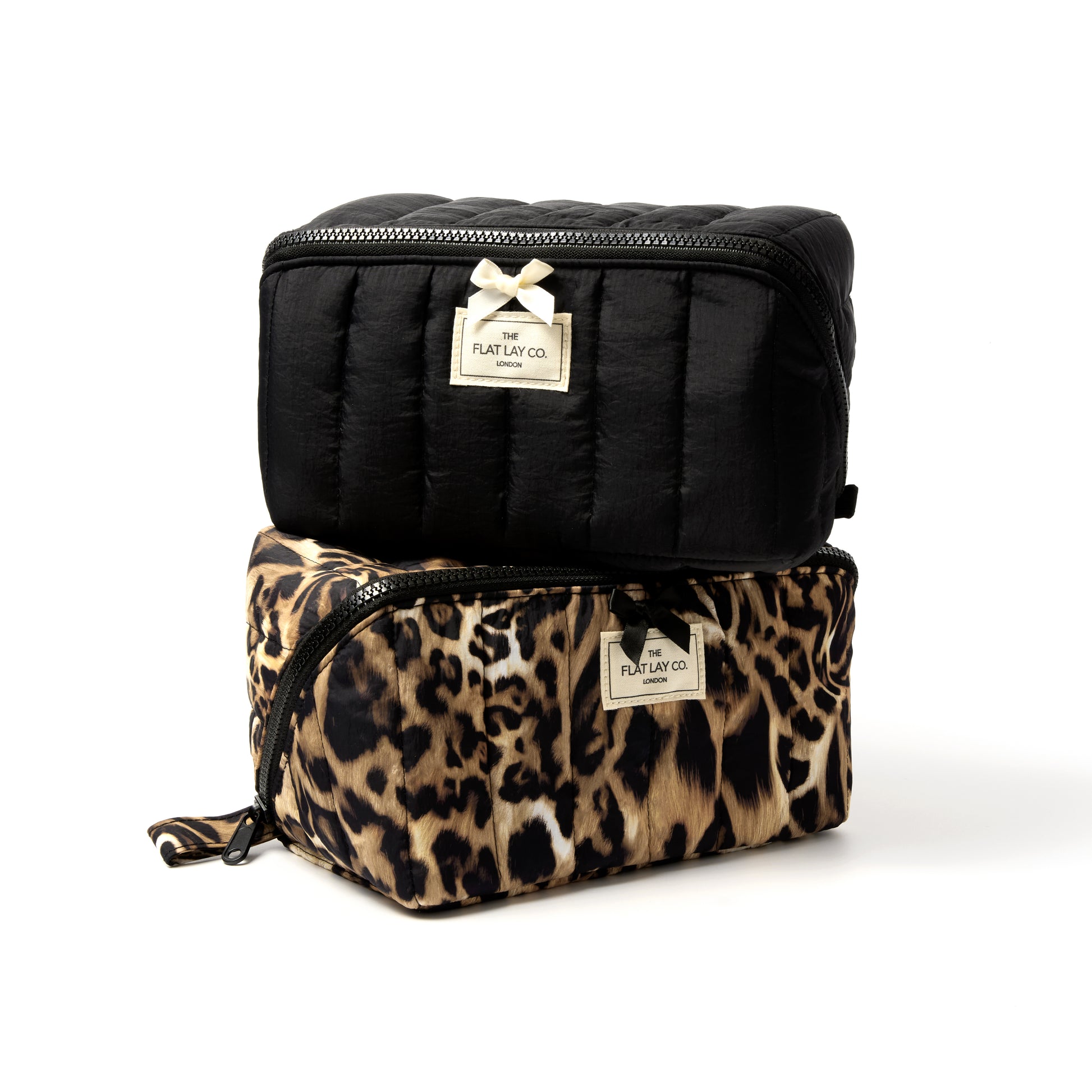 Leopard Print Marshmallow Flat Lay Makeup Box Bag