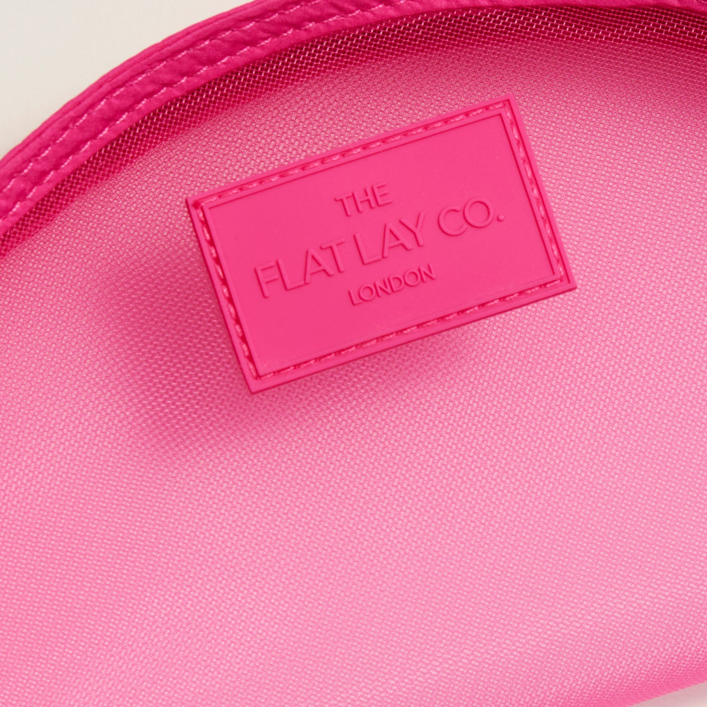 Hot Pink Mesh Lunar Flat Lay Makeup Pouch 