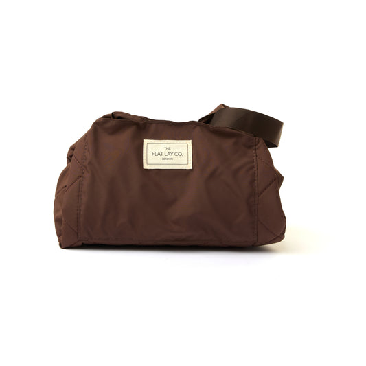 Drawstring Flat Lay Makeup Bag - Espresso
