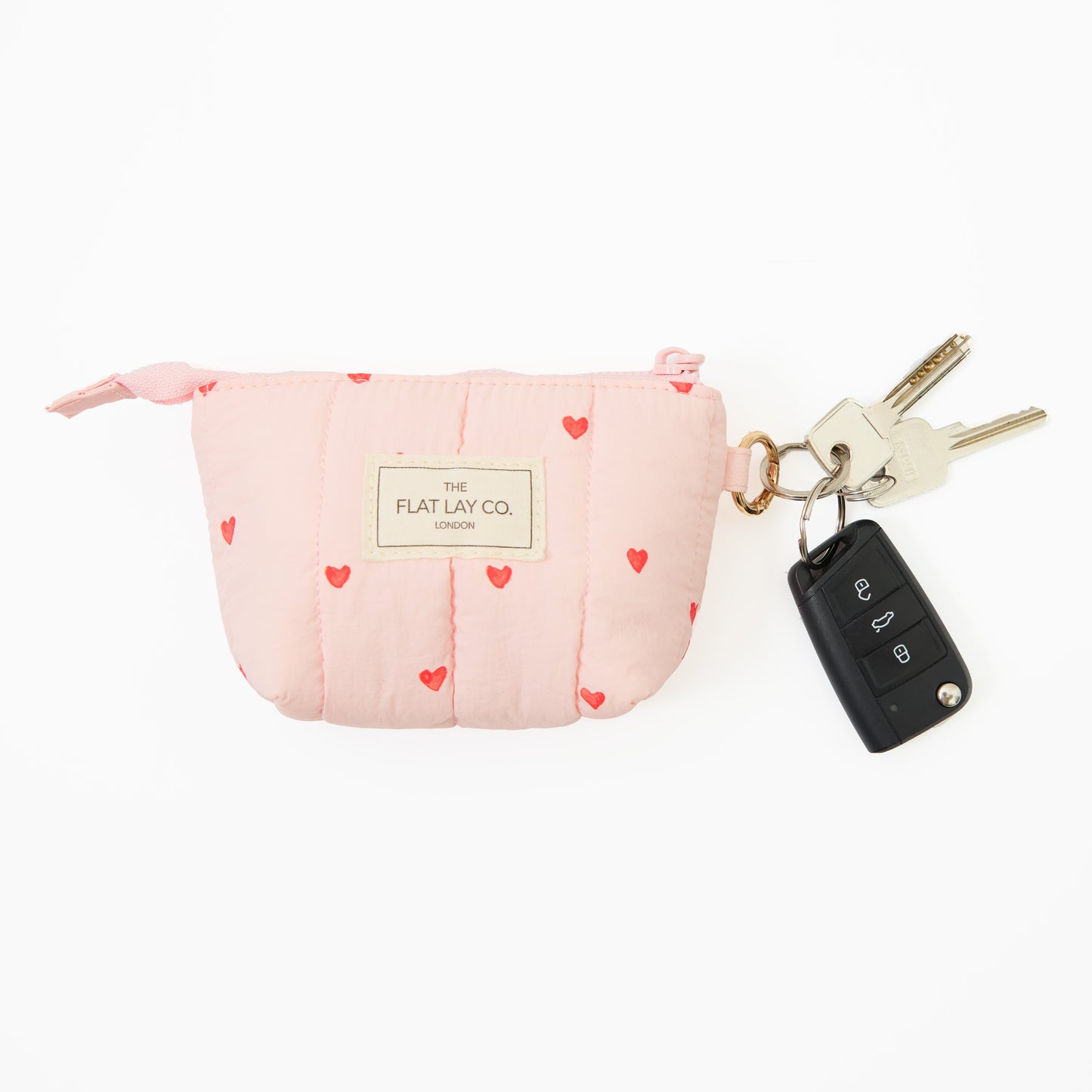 Mini Keyring Pouch - Sweet Pink Hearts