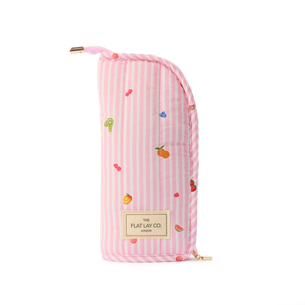 Padded Standing Makeup Brush Case - Frutas