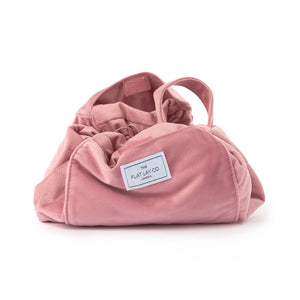 Drawstring Flat Lay Makeup Bag - Pink Velvet
