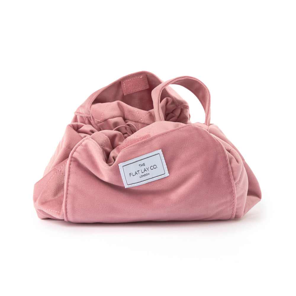 Drawstring & Brush Case Bundle - Pink Velvet