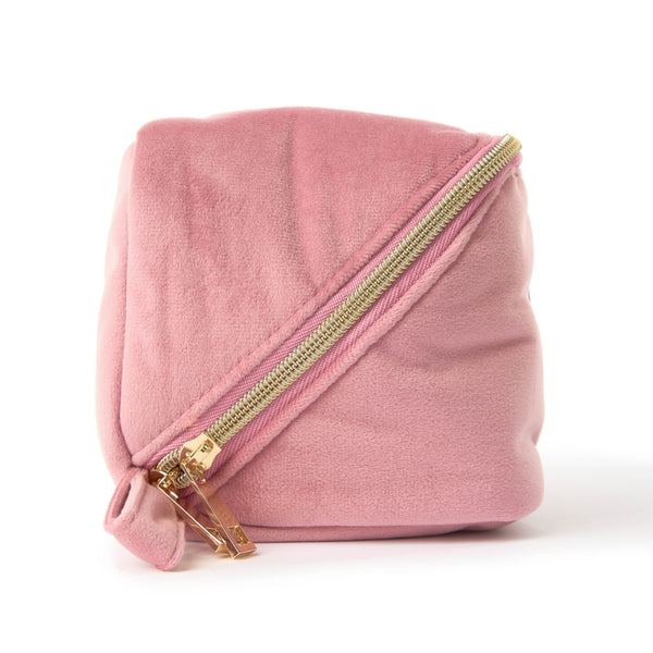 Flat Lay Makeup Box Bag - Pink Velvet