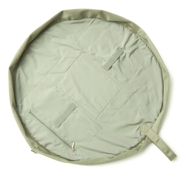 Drawstring Flat Lay Makeup Bag - Sage Green Velvet