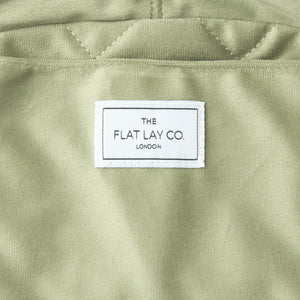 Drawstring Flat Lay Makeup Bag - Sage Green Velvet