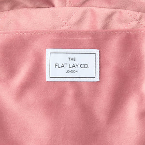 Drawstring Flat Lay Makeup Bag - Pink Velvet