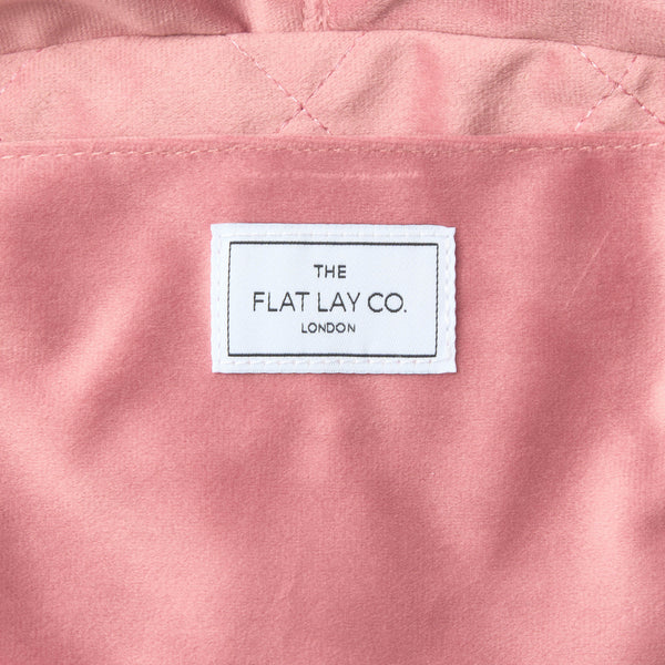 Drawstring Flat Lay Makeup Bag - Pink Velvet