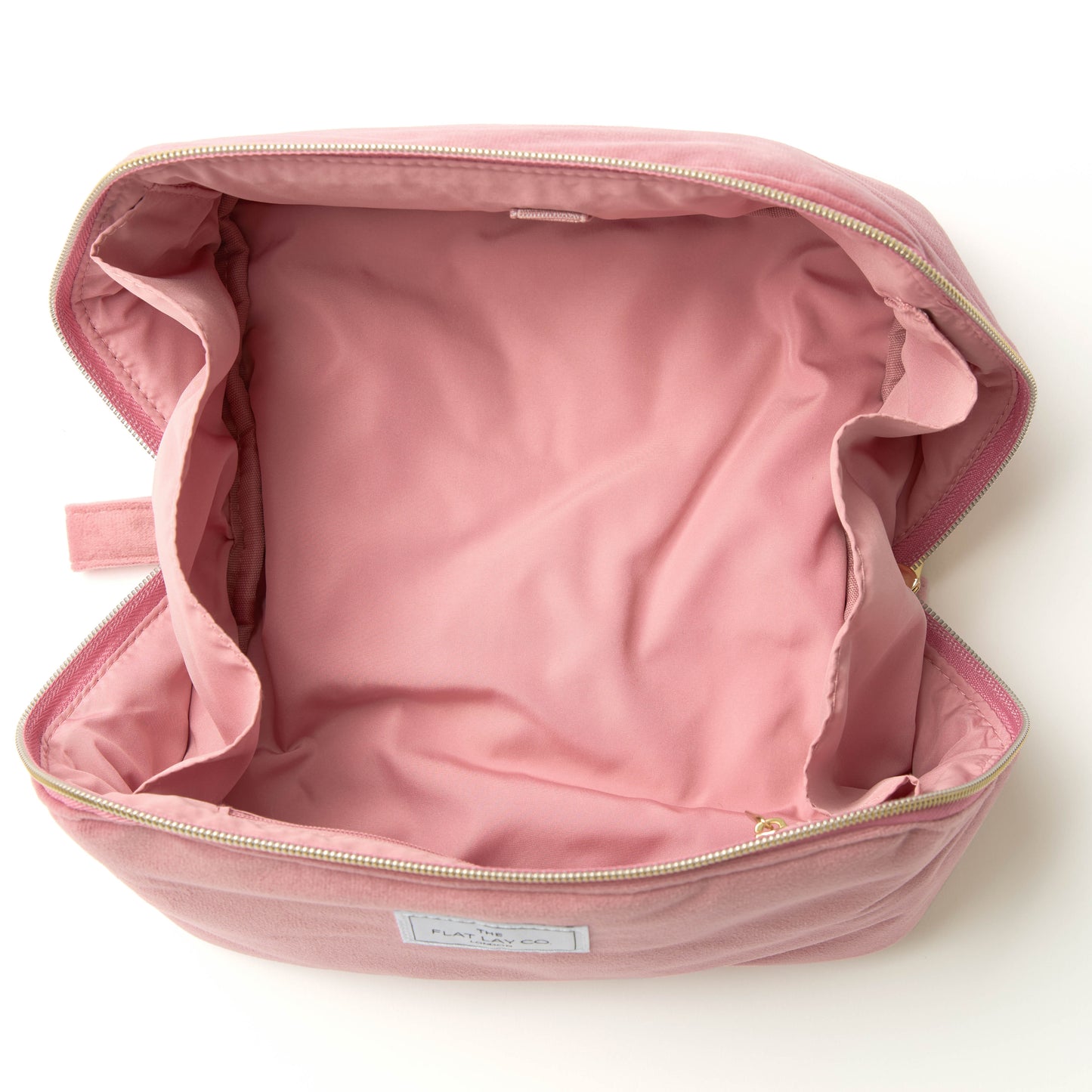 Flat Lay Makeup Box Bag - Pink Velvet