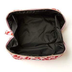 Flat Lay Makeup Box Bag - Pink Leopard