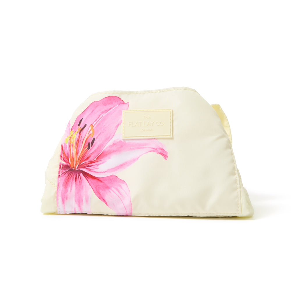 Drawstring Flat Lay Makeup Bag - Pink Lily