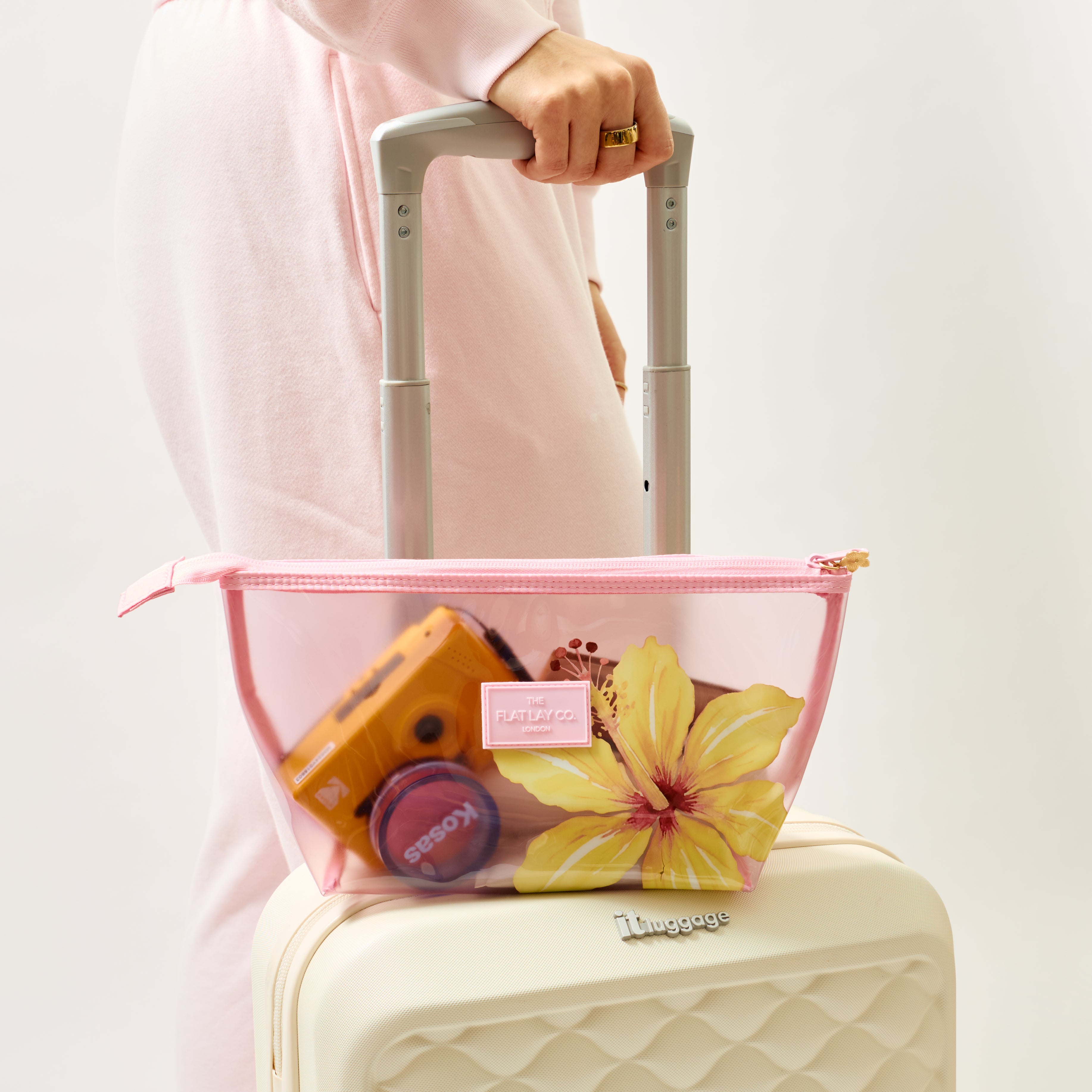 Jelly Essential Makeup Pouch - Yellow Hibiscus – The Flat Lay Co.