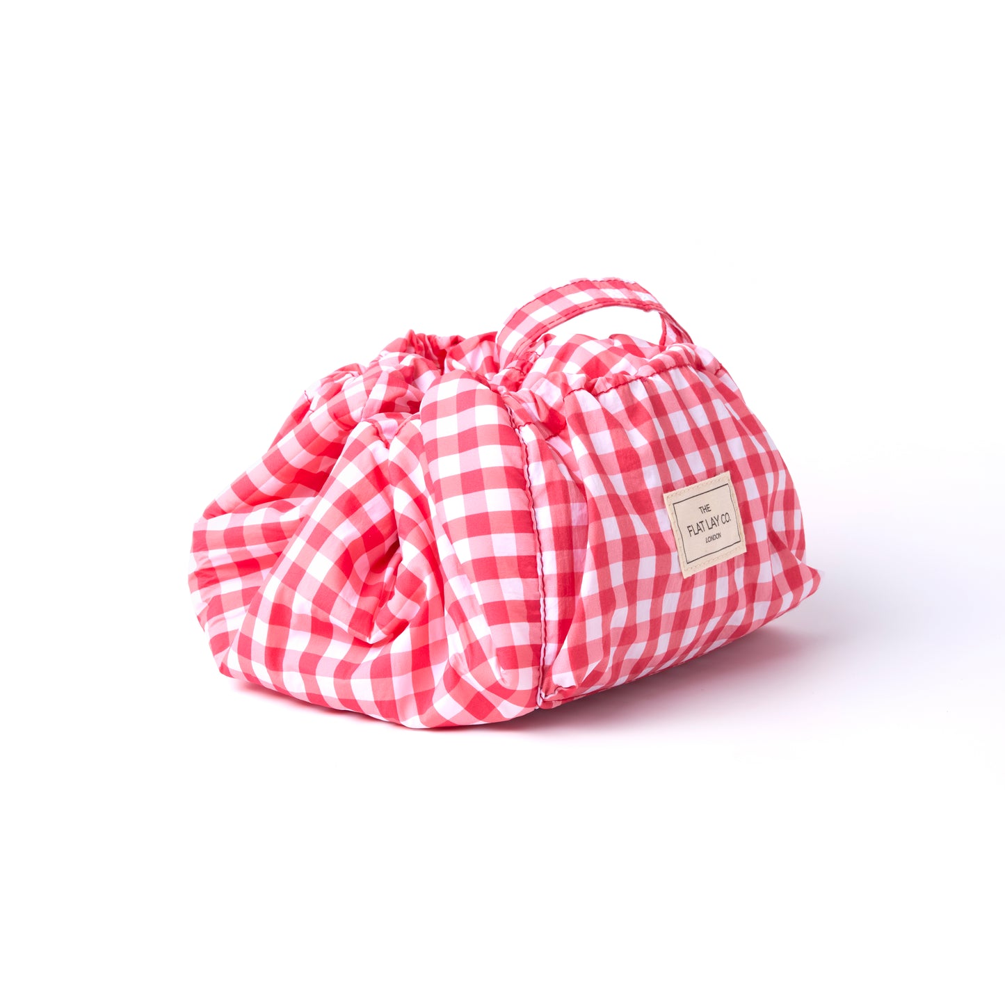 Red Gingham Parachute Drawstring Bag