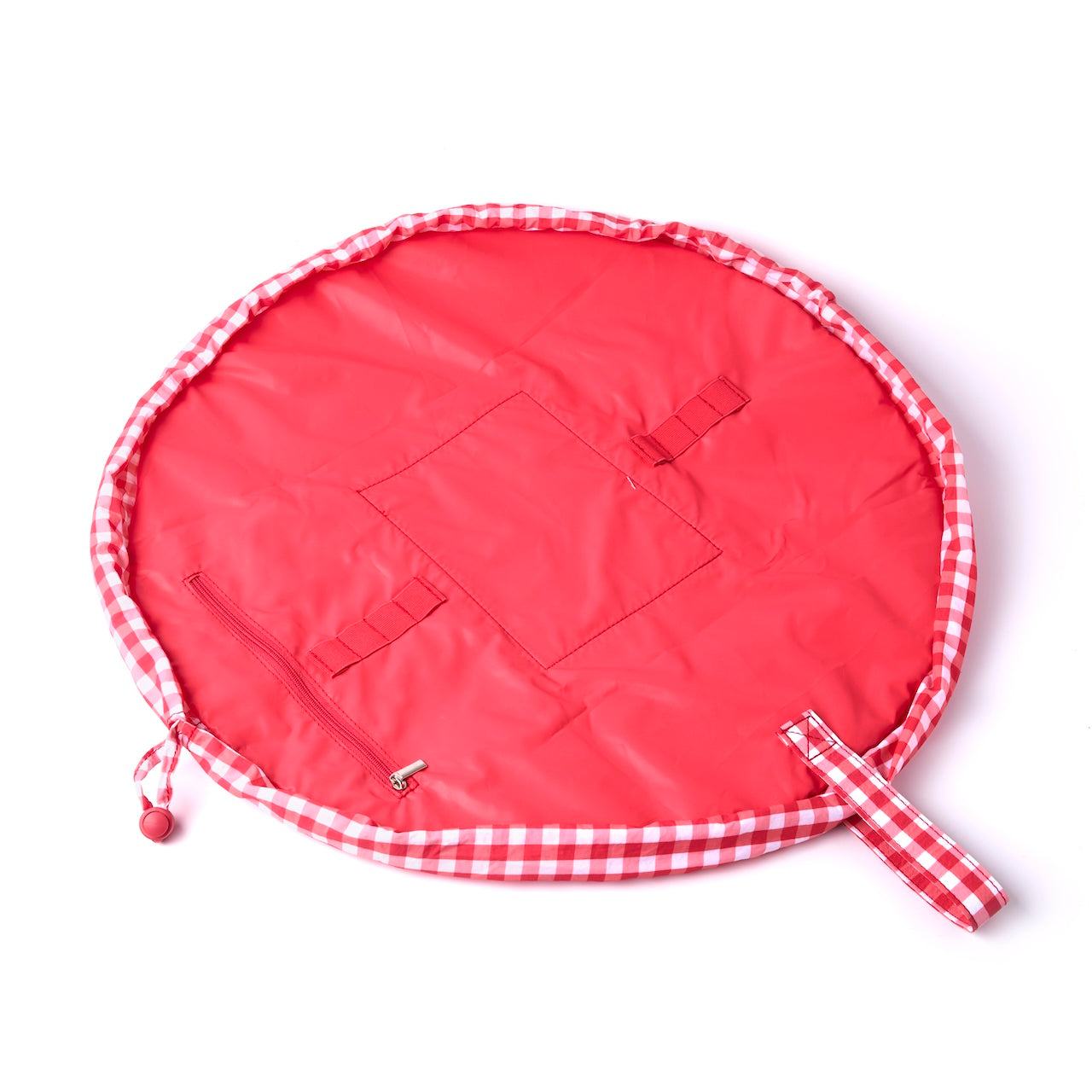 Red Gingham Parachute Drawstring Bag