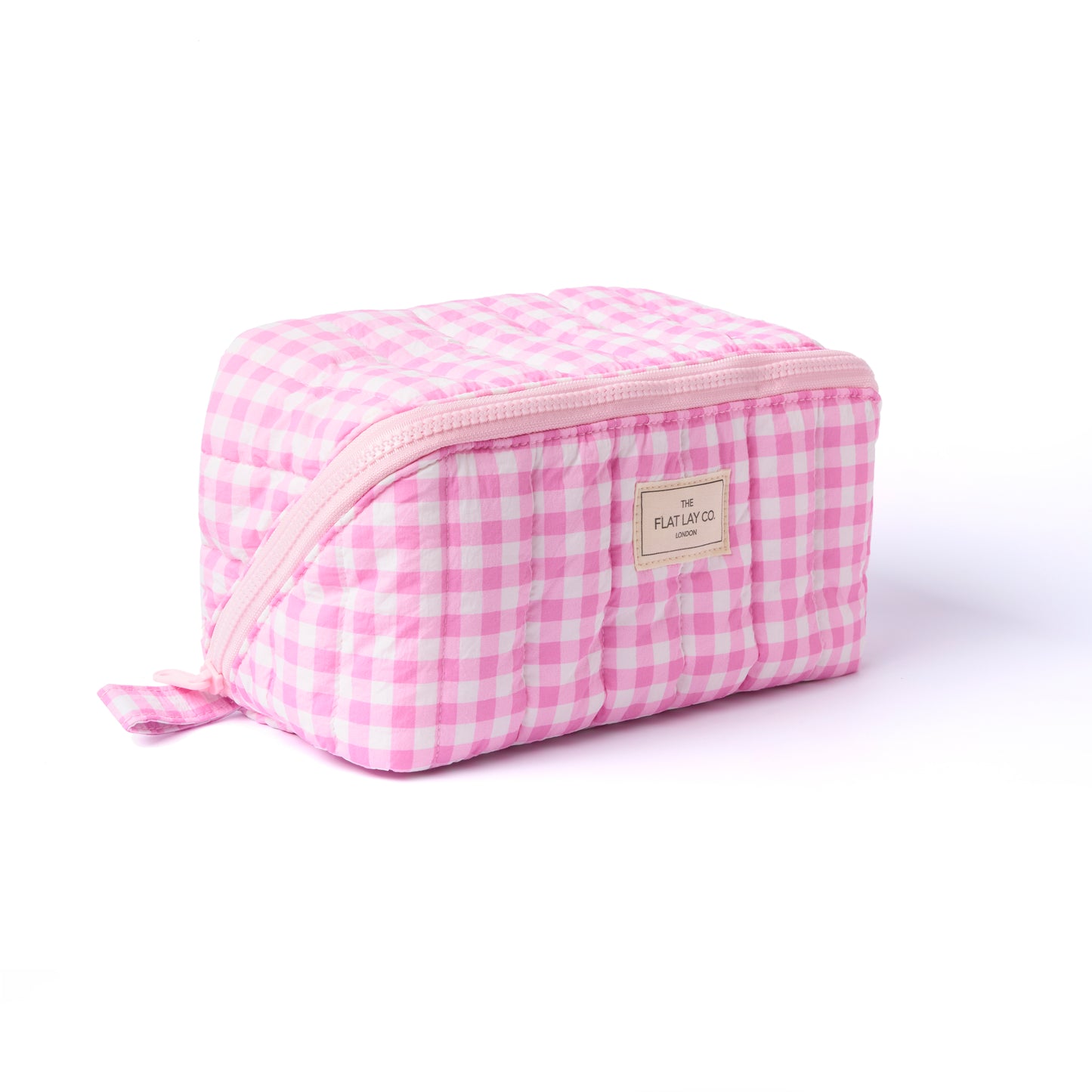 Marshmallow Flat Lay Makeup Box Bag - Pink Gingham