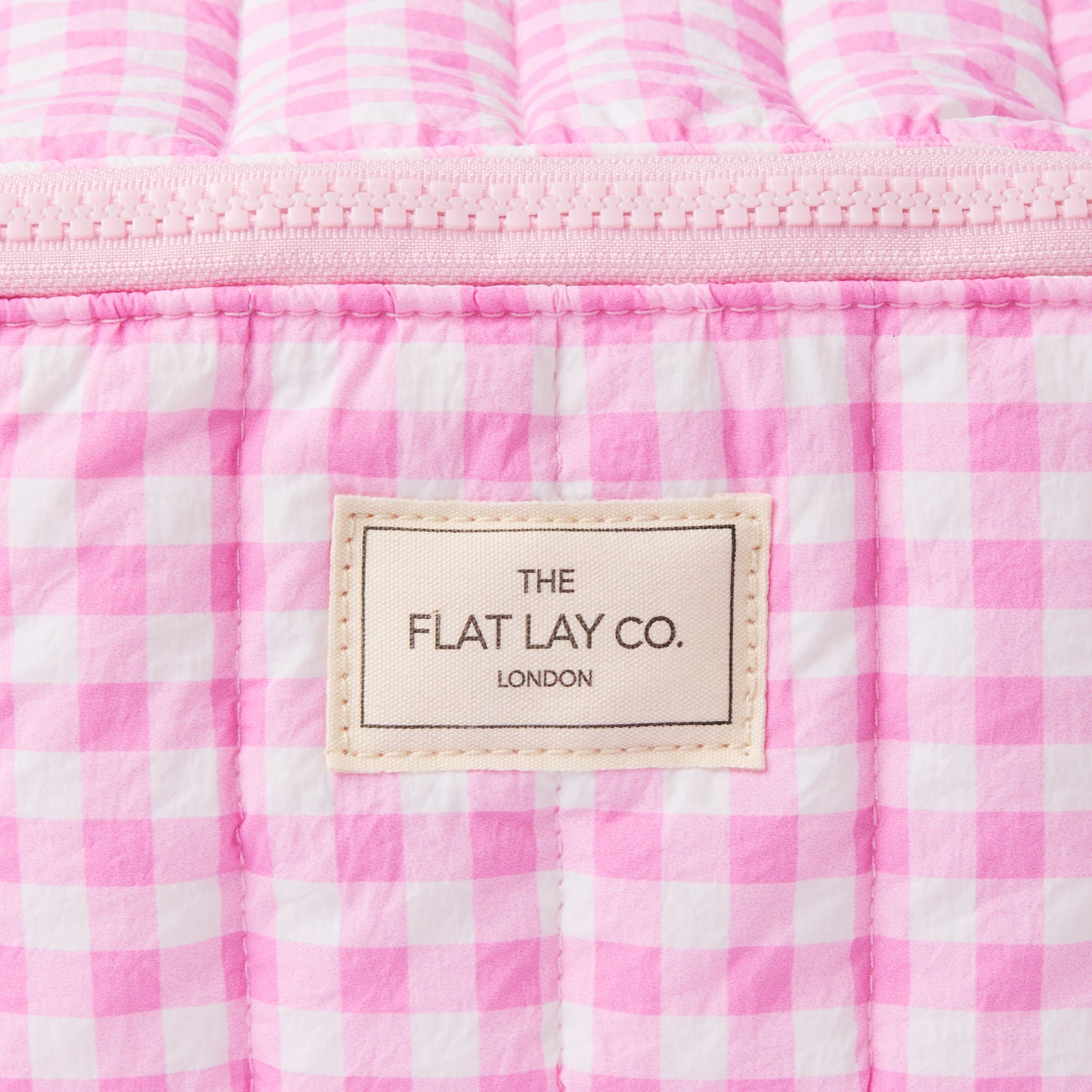 Marshmallow Flat Lay Makeup Box Bag - Pink Gingham