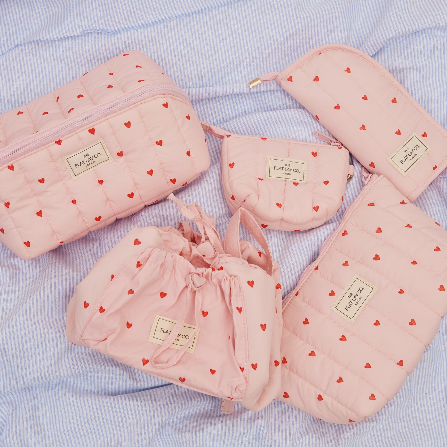 Padded Essential Makeup Pouch - Sweet Pink Hearts
