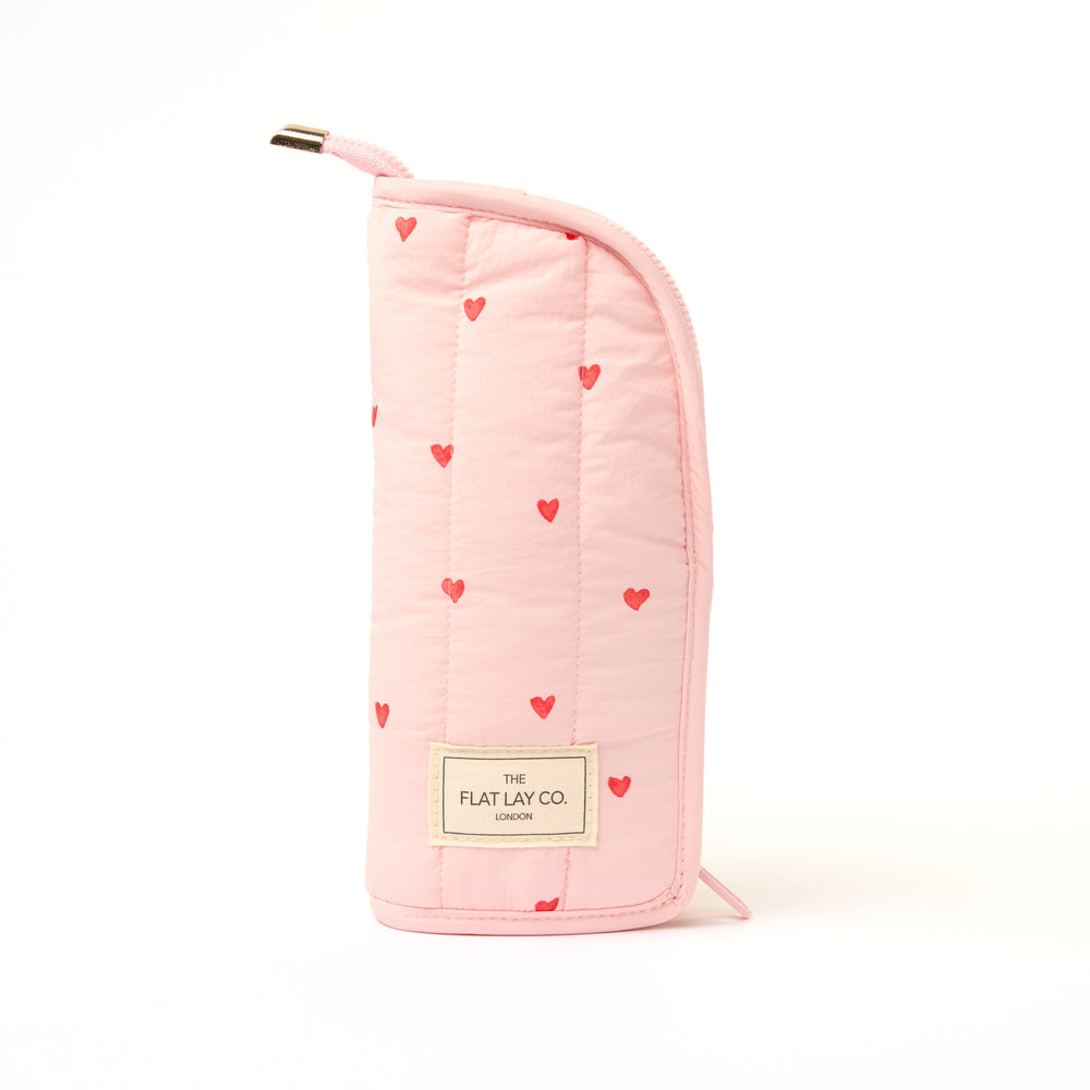 Drawstring & Brush Case Bundle - Sweet Pink Hearts