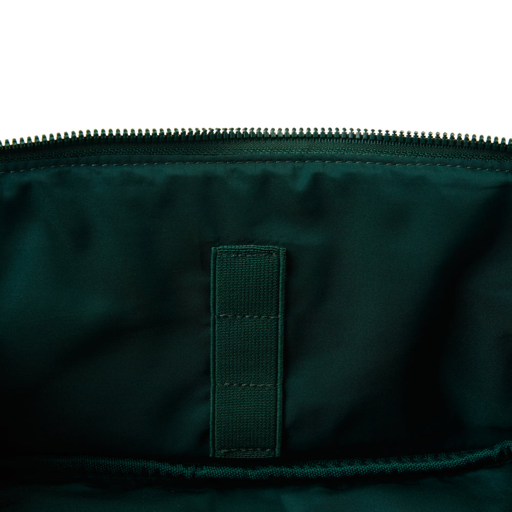 Flat Lay Makeup Box Bag - Green Leaves Embroidered Velvet