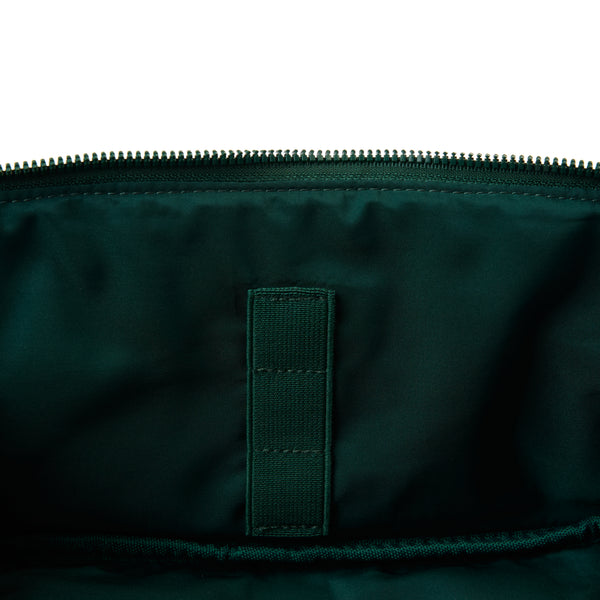 Flat Lay Makeup Box Bag - Green Leaves Embroidered Velvet