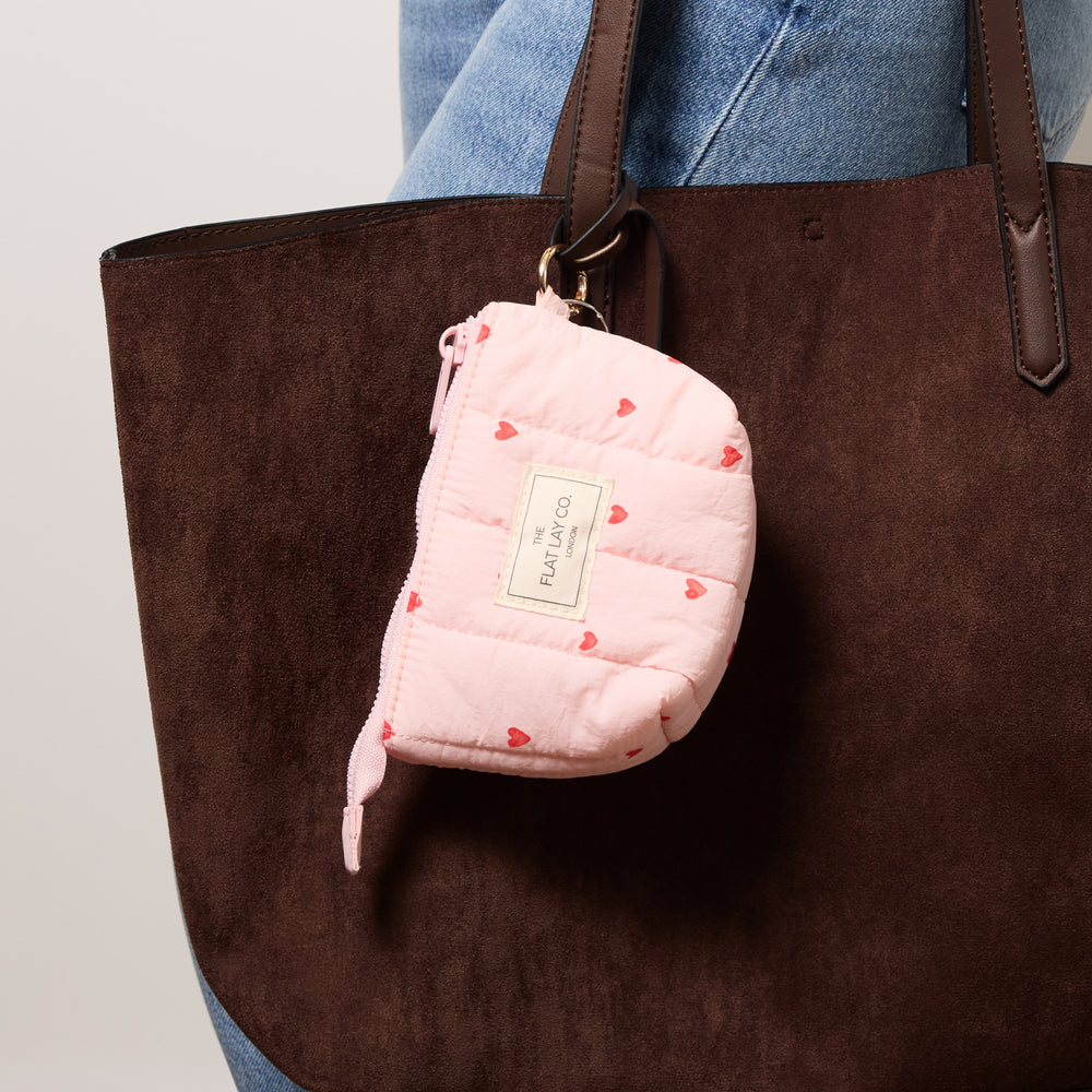 Mini Keyring Pouch - Sweet Pink Hearts