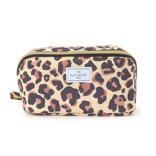Flat Lay Makeup Box Bag - Leopard Print