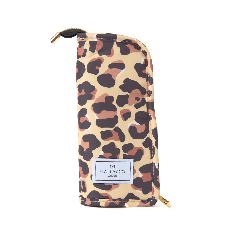 Drawstring & Brush Case Bundle - Leopard Print