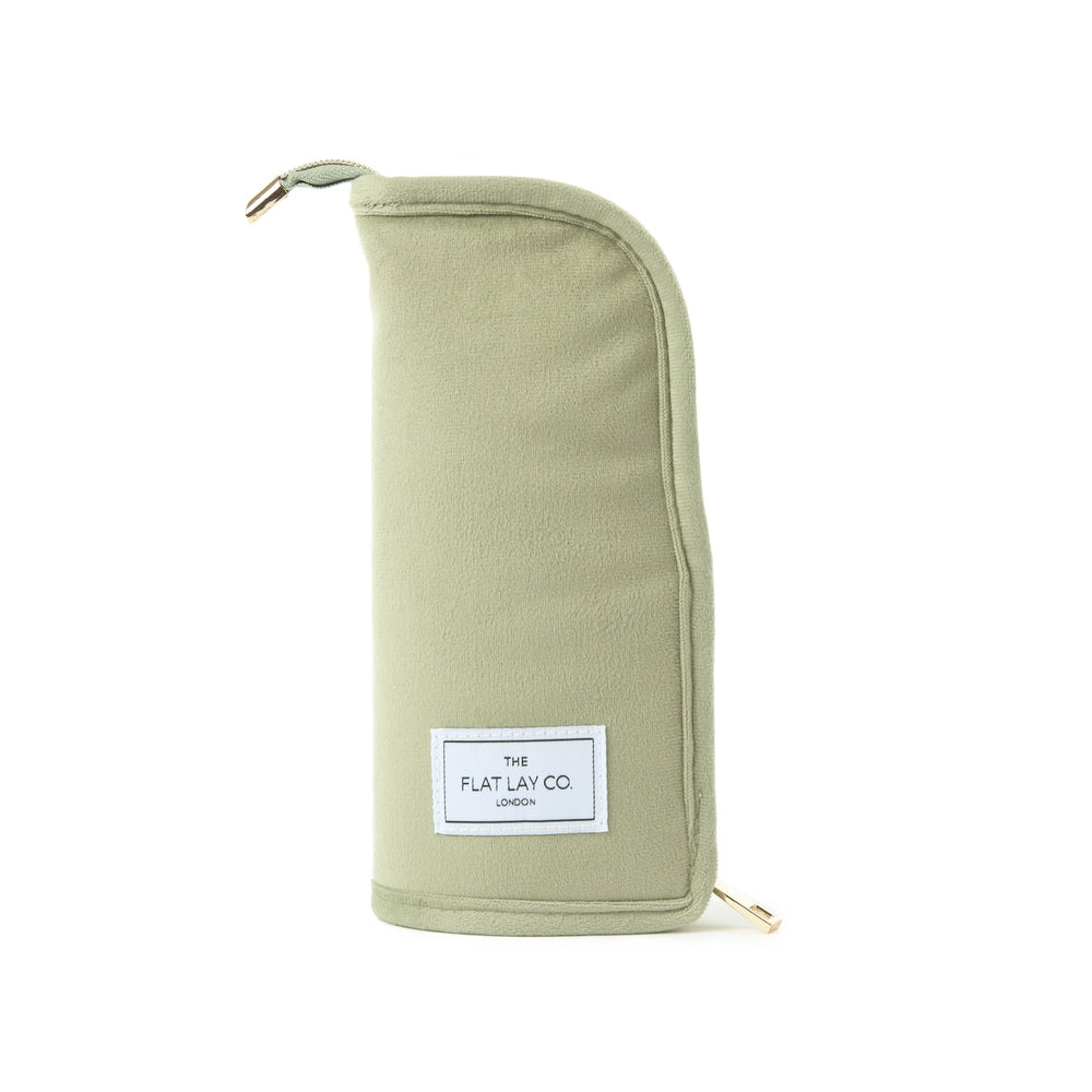 Drawstring & Brush Case Bundle - Sage Green Velvet