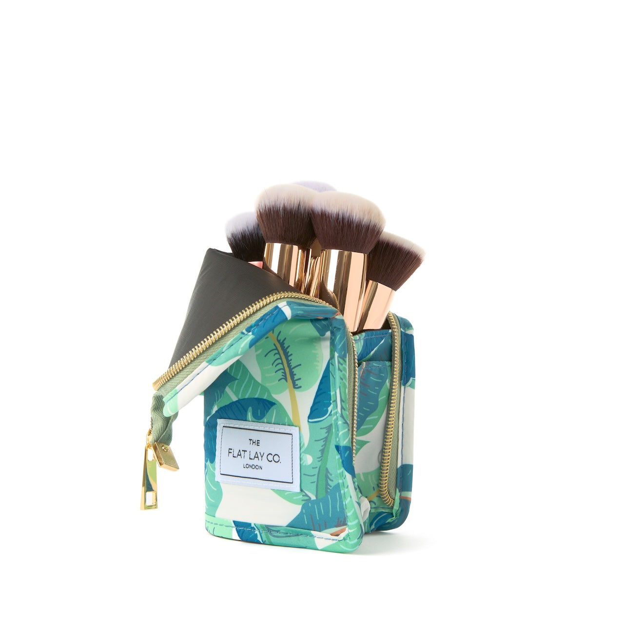 Drawstring & Brush Case Bundle - Tropical Leaves