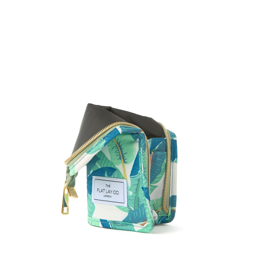 Standing Makeup Brush Case - Tropical Leaves