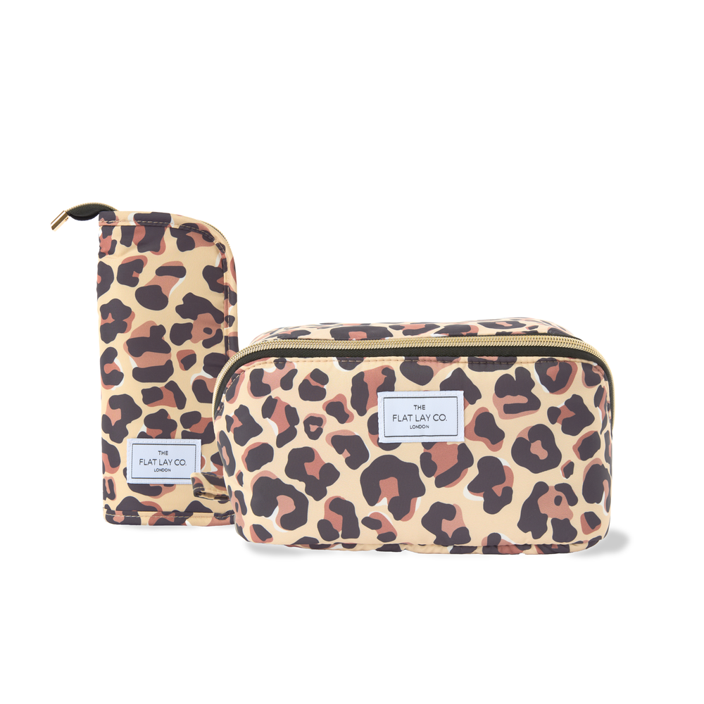Box Bag & Brush Case Bundle - Leopard Print
