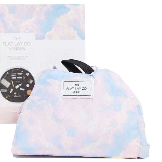 The Flat Lay Co. Drawstring Makeup Bag In Clouds Print